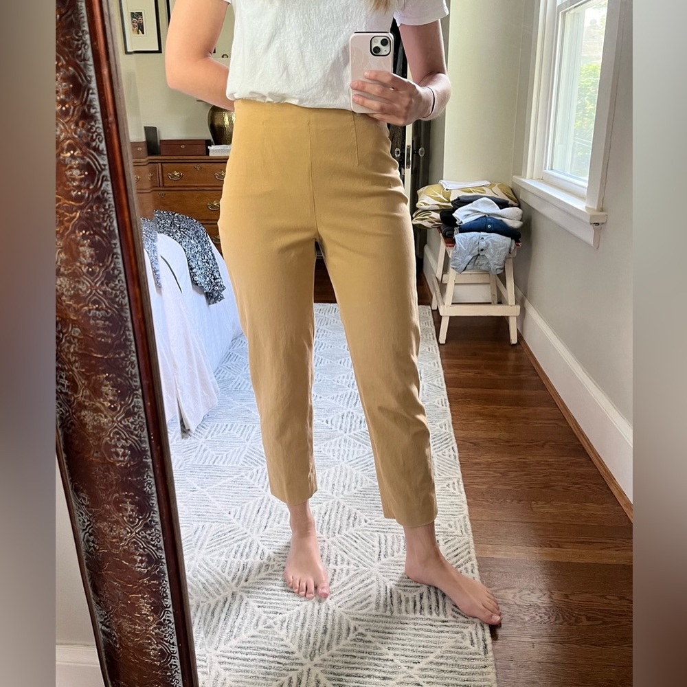 Women’s Piazza Sempione Tan Ankle High-Waisted Pants (26" Waistband)